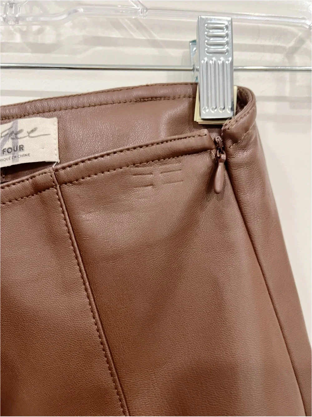 Free People We The Free Spitfire Faux Leather Skinny Pants Brown Size 24